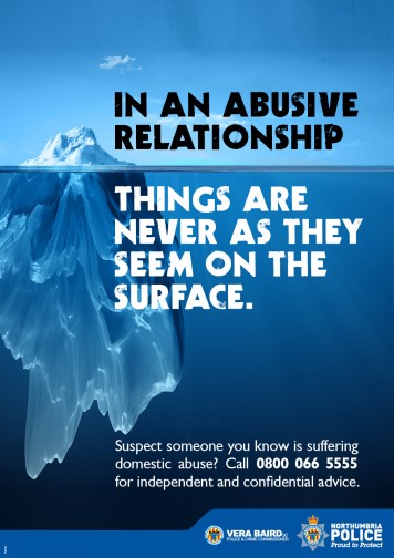 Domestic abuse ICEBERG A3 poster